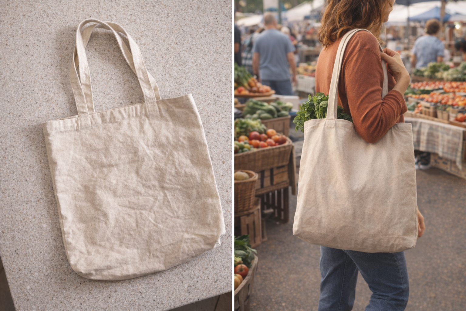 Concept product context result using a tote bag as source reference